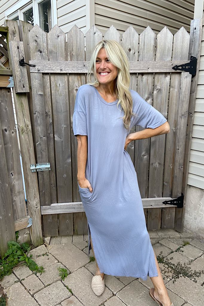 The Perfect Summer Dress- Steel Grey