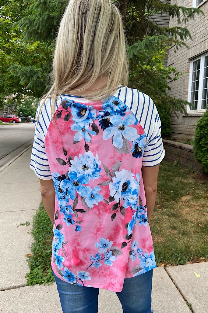 Pretty In Pink Floral Knot Top
