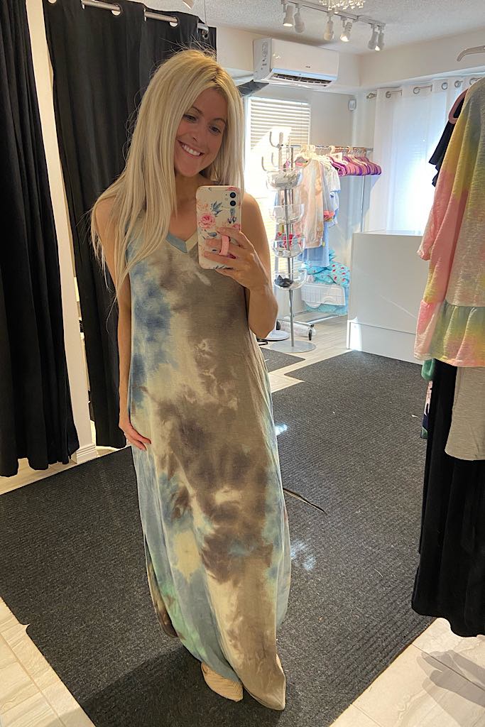 Tie Dye Love Maxi Dress- Marked down