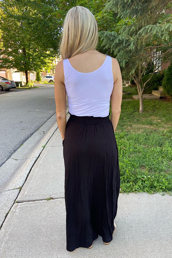 Pre Order Classic Black Head Over Heels Maxi Skirt
