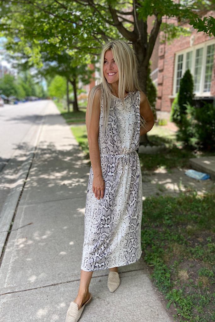 Waffle Snakeskin Classy Dress