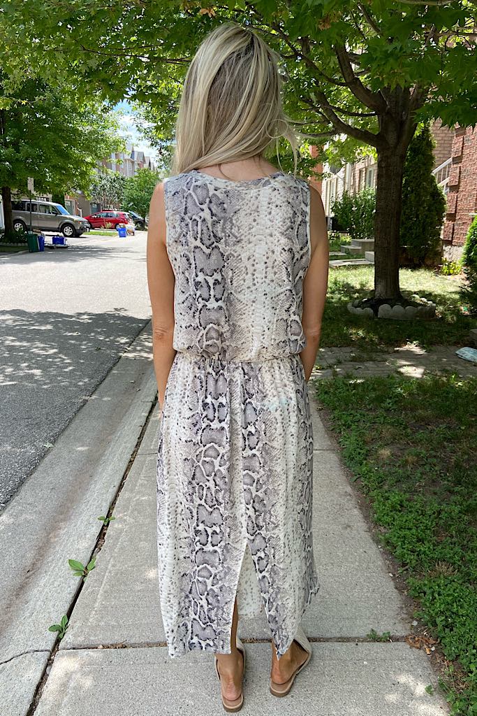 Waffle Snakeskin Classy Dress