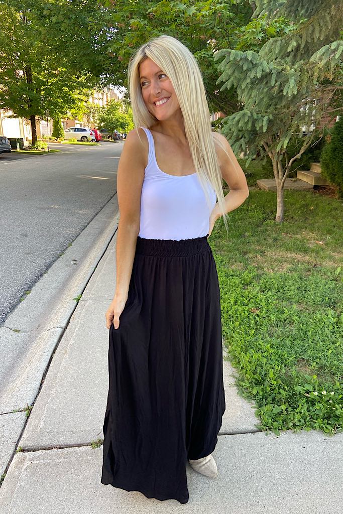 Pre Order Classic Black Head Over Heels Maxi Skirt
