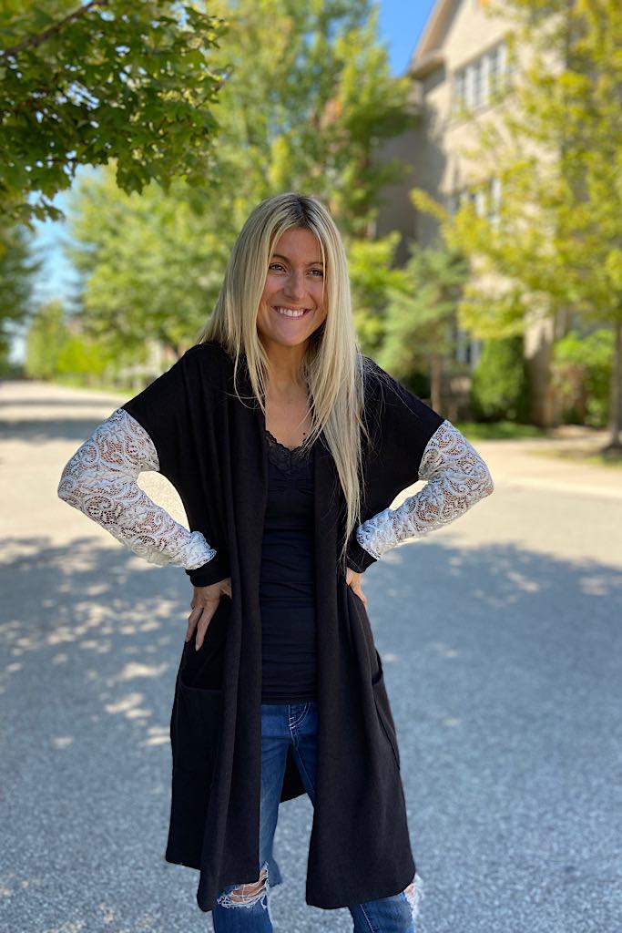 Black Lace Love Cardigan