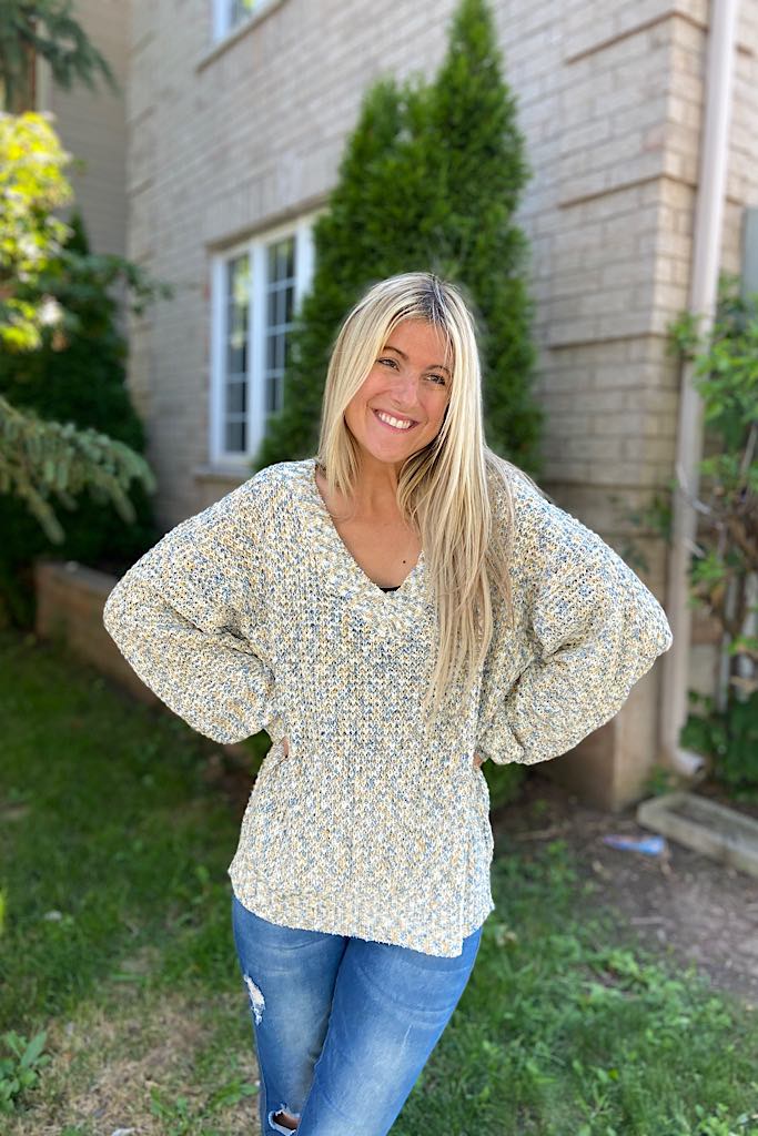 Mustard Multi Colour Cozy Knit Sweater