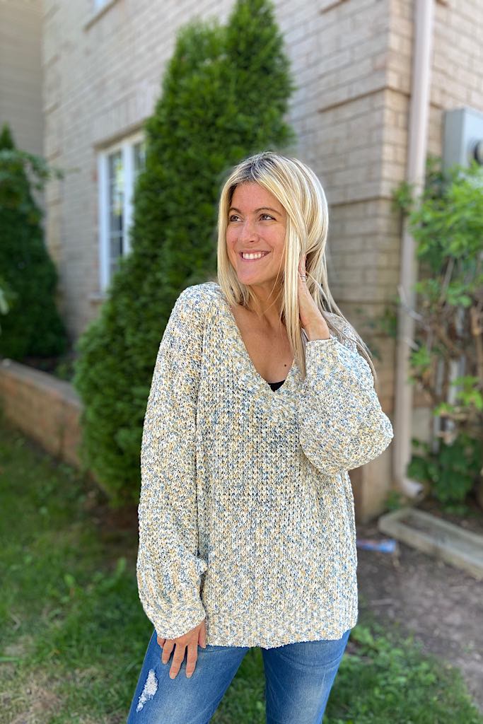 Mustard Multi Colour Cozy Knit Sweater