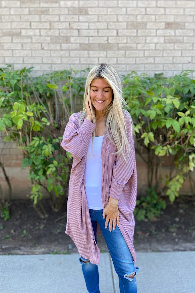 Boho Chic Cardigan-Mauve