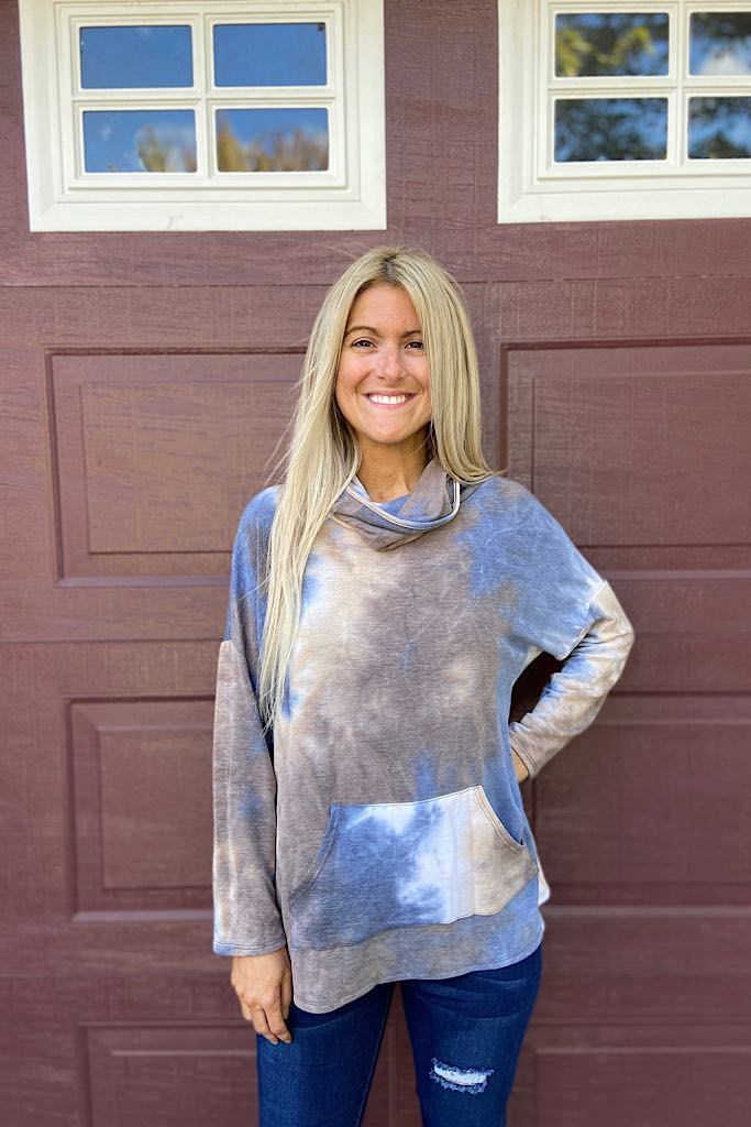 Tie Dye Dream Catcher Cowl Neck- 2 in 1