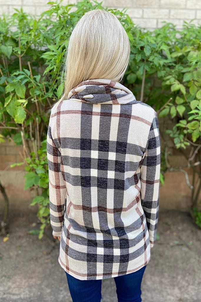 Plaid Soulmate Wrap Style Sweater