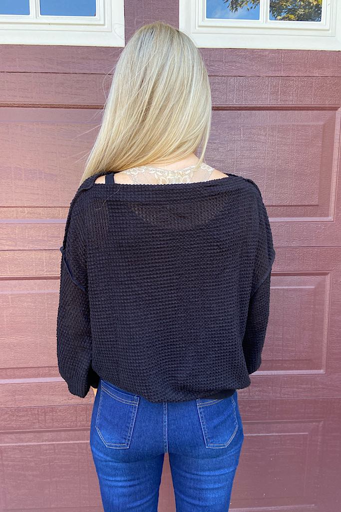 The Mary Black Waffle Boatneck Top