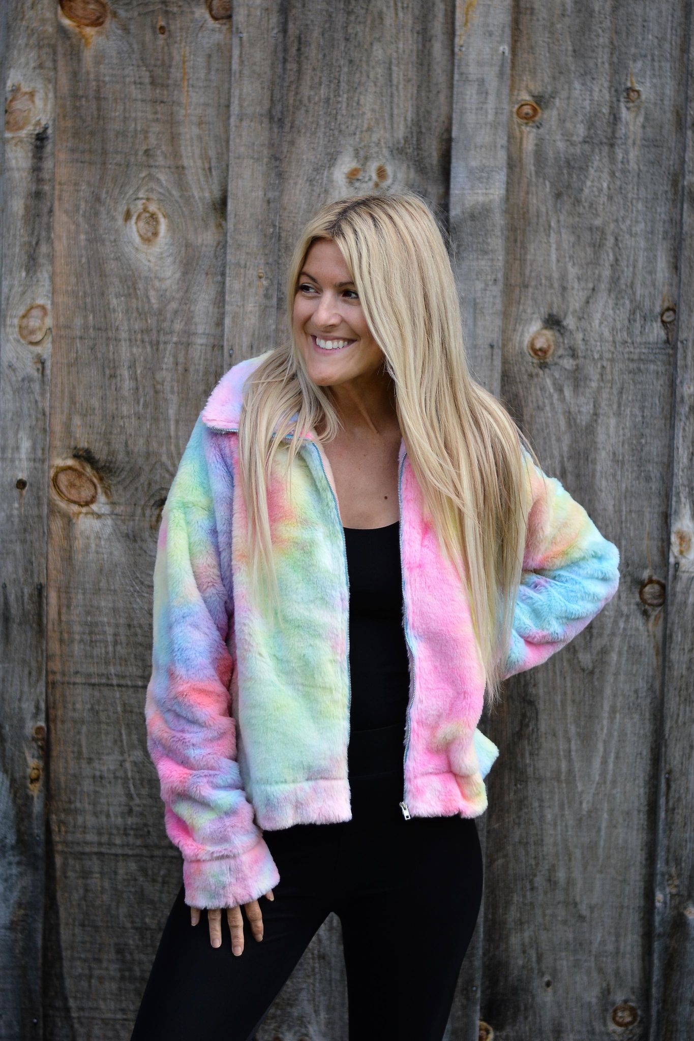 Wishing On A Rainbow Sherpa Sweater Coat
