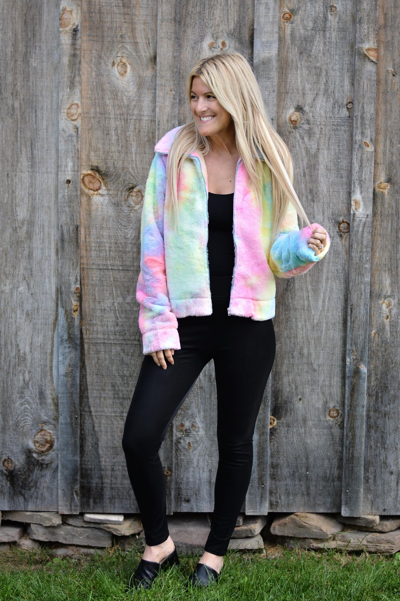 Wishing On A Rainbow Sherpa Sweater Coat