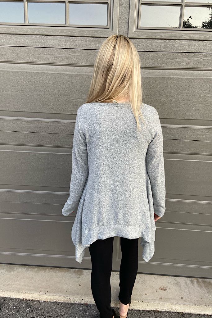 Grey Handkerchief Hem Top