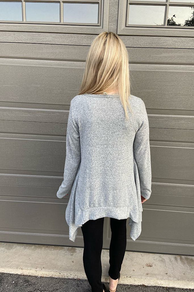 Grey Handkerchief Hem Top