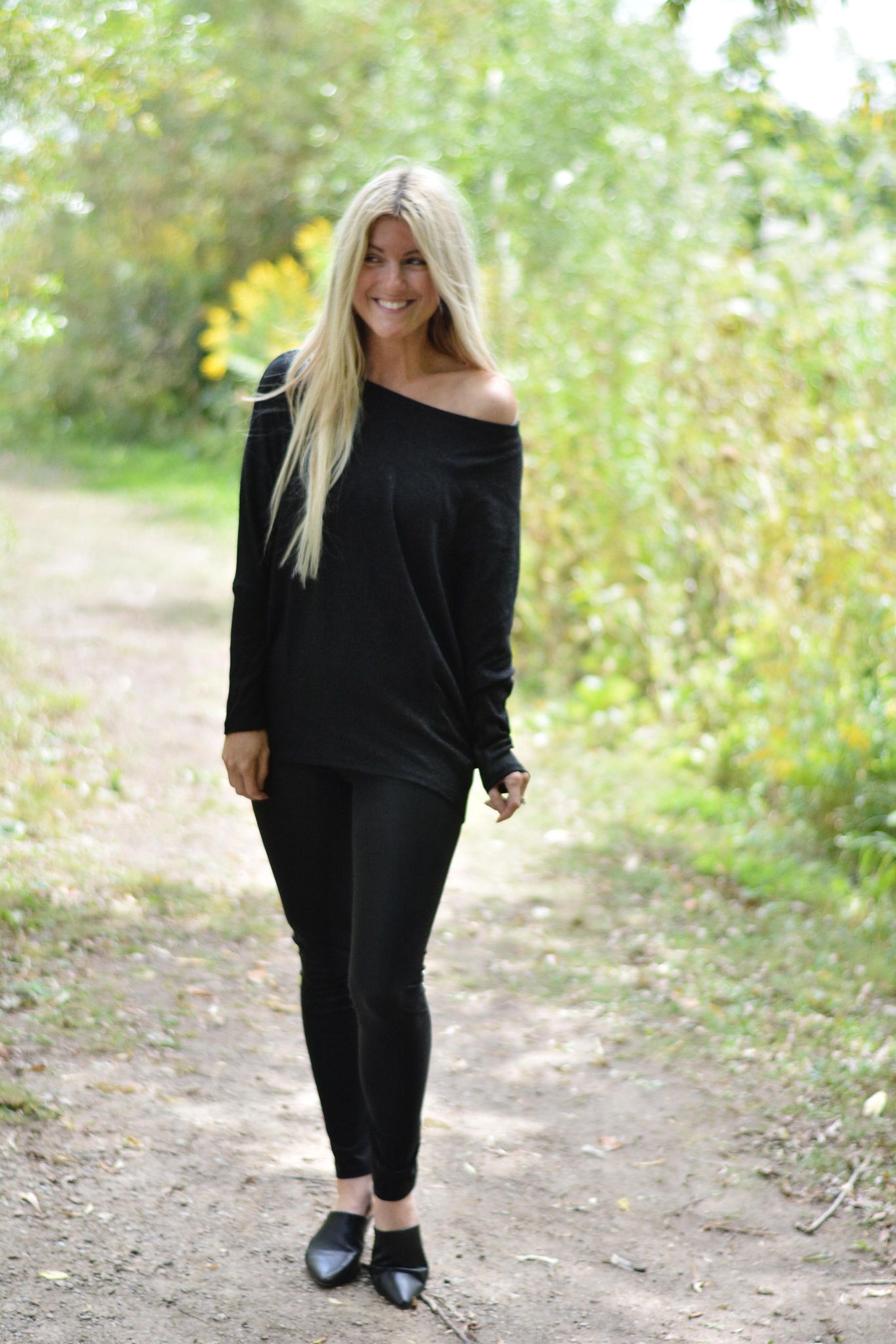 Gorgeous Black Shimmer Lurex Top