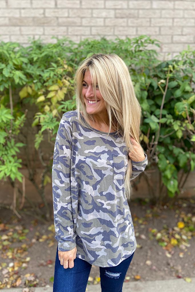 Soft Brushed Camo Love Top