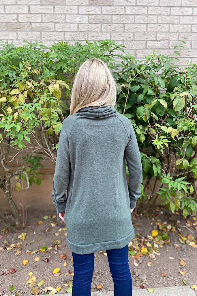 Olive Campfire Cowl Neck