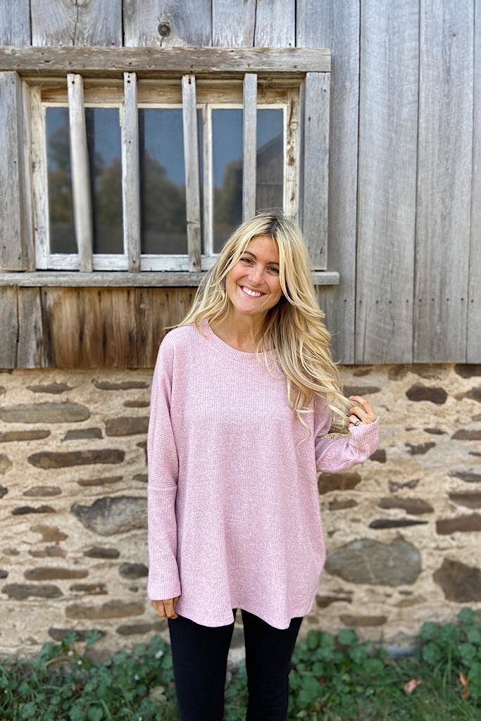 This Is So Good Boho Waffle Top-Pink