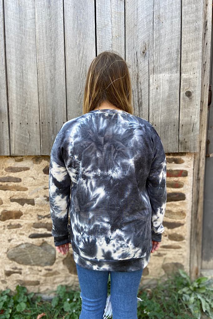 Fall Black Tie Dye Sweatshirt
