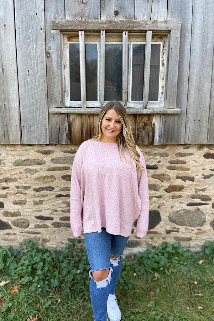 This Is So Good Boho Waffle Top-Pink
