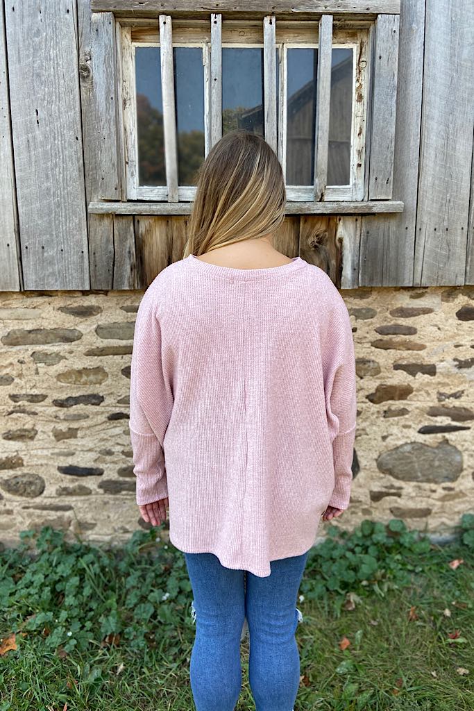 This Is So Good Boho Waffle Top-Pink