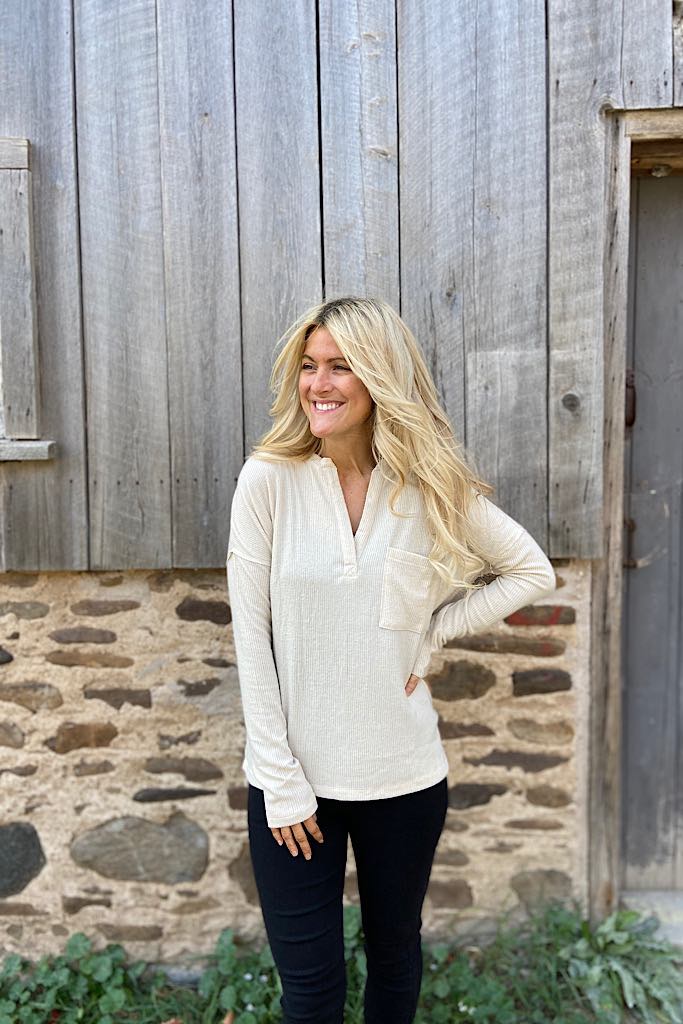 Soft Touch Hacci Pocket Top
