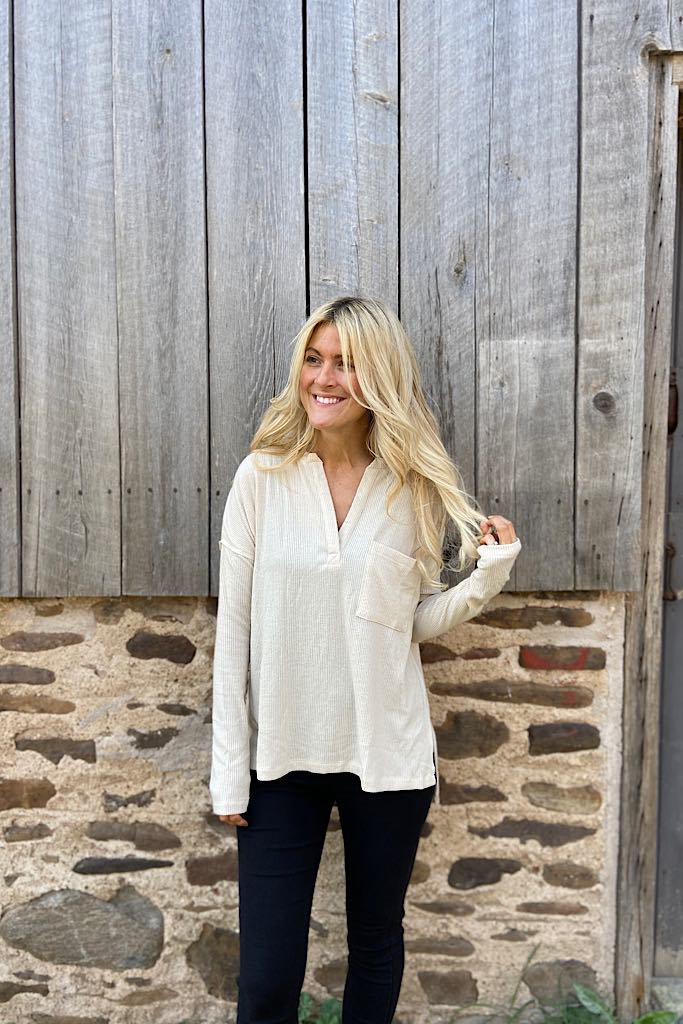 Soft Touch Hacci Pocket Top