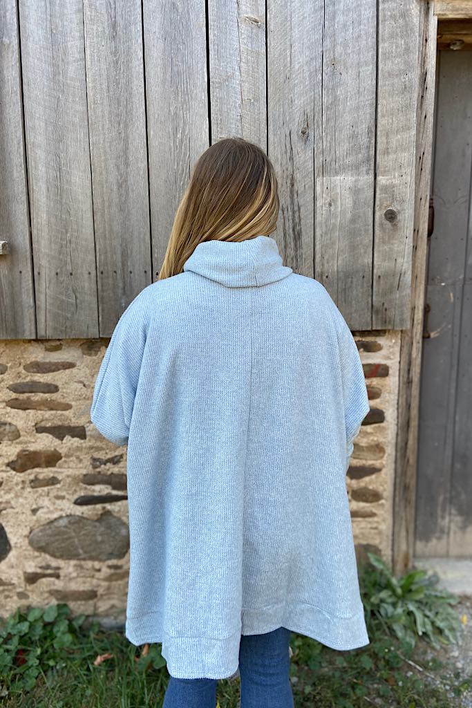 Amazing Waffle Turtleneck-Blue