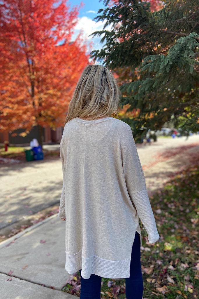 Maura Oatmeal Boho Top-Restocked