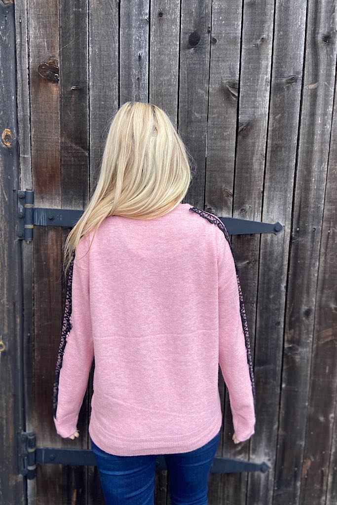 Candy Pink Lace Sweater