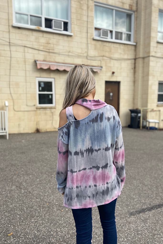 Cutest Cuddles Soft Tie Dye Cut Out Top-Promo