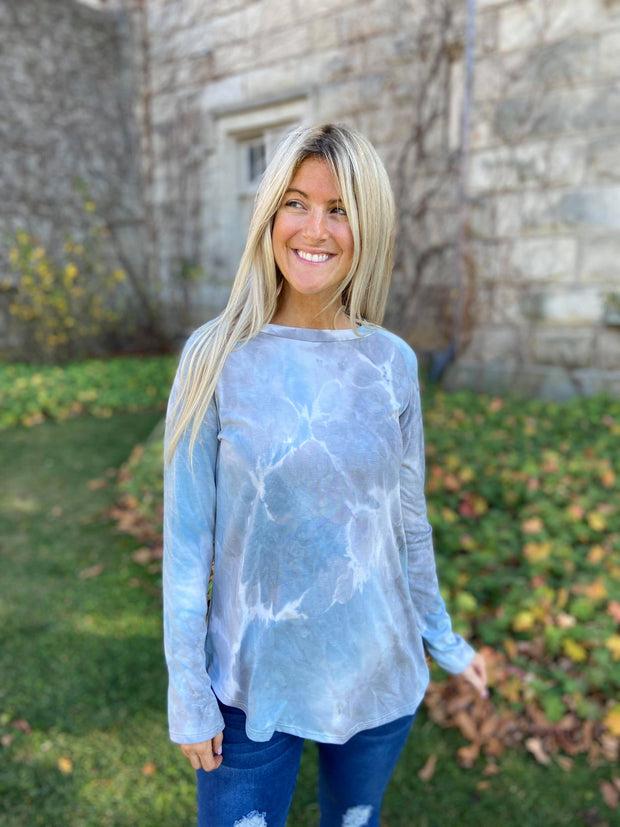 Blue Grey Tie Dye Top-Promo Line