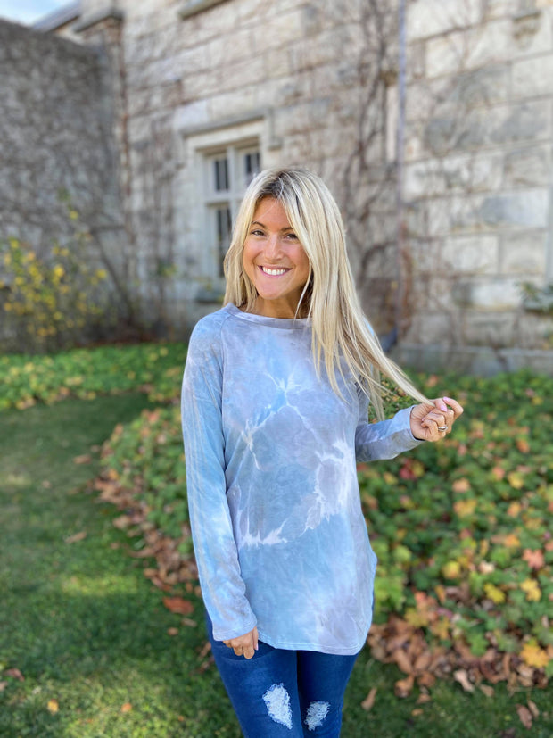 Blue Grey Tie Dye Top-Promo Line