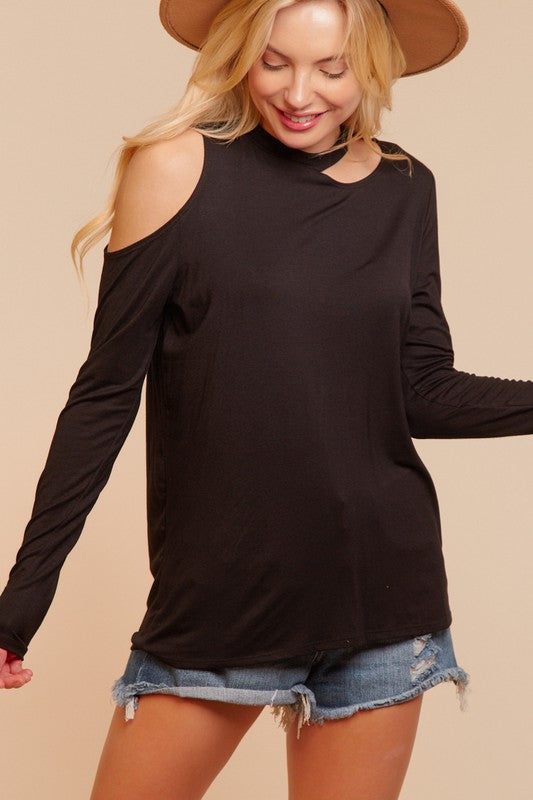 Soft Always Cut Out Shoulder Top-Promo Line