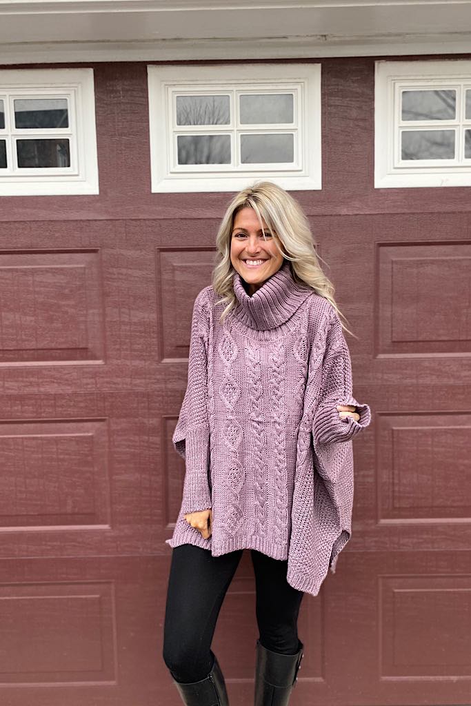 Envy Knit Turtleneck Sweater-Lilac