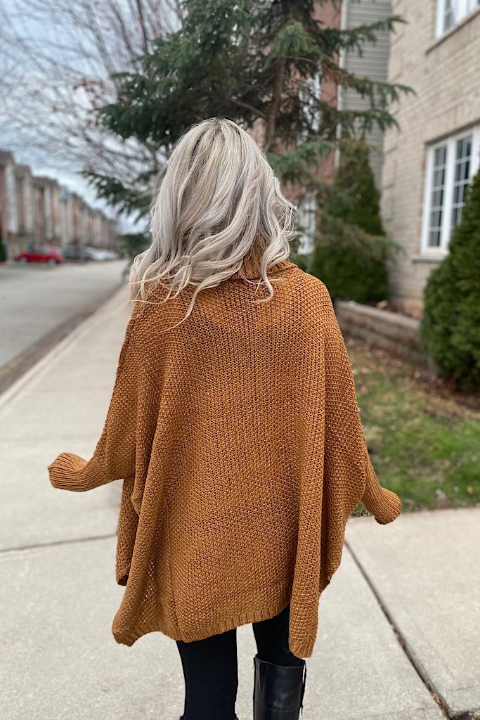 Envy Knit Turtleneck Sweater-Cinnamon