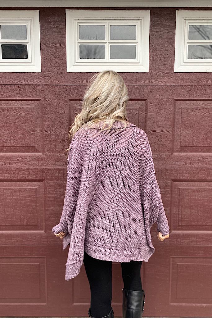 Envy Knit Turtleneck Sweater-Lilac