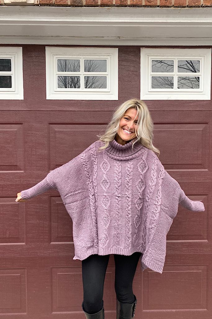 Envy Knit Turtleneck Sweater-Lilac