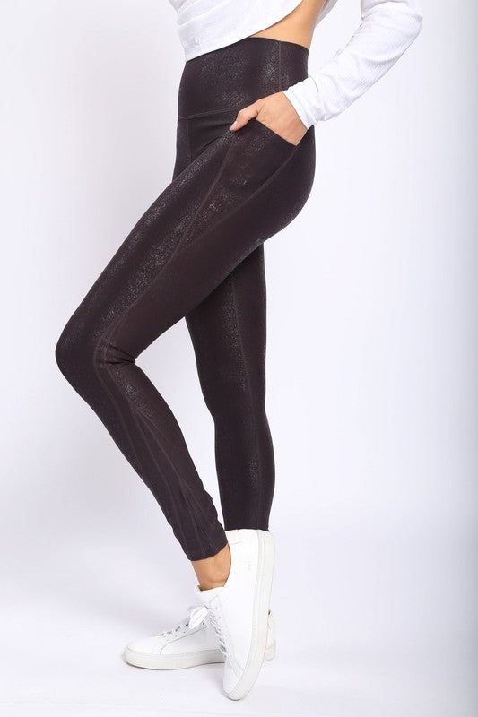 High Waisted Faux Leather Leggings-SALE