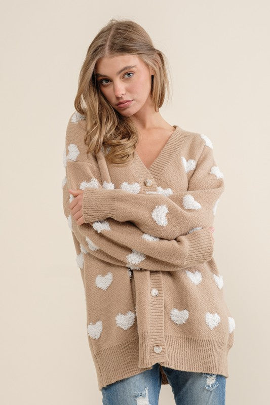 Endless Heart Taupe Cardigan