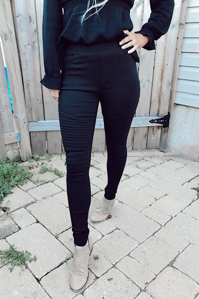 New Colour Navy High Waisted Moto Jeggings