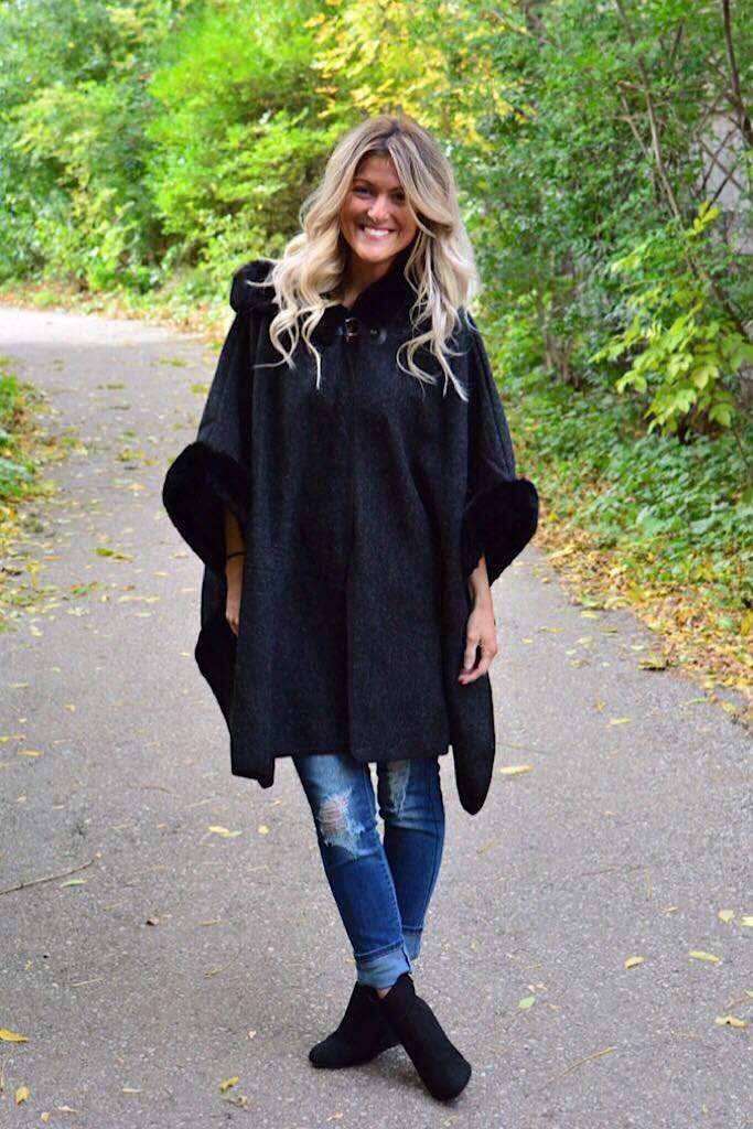 Lady Carrie Faux Fur Coat In Charcoal- It's Back
