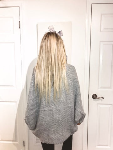 Grey Chunky Pocket knit Cardigan