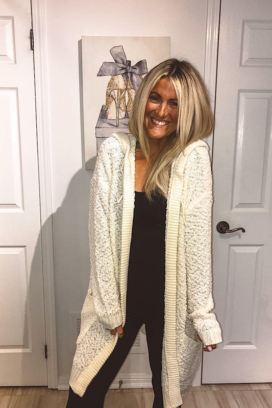Cozy Soft Teddy Cardigan- Ivory