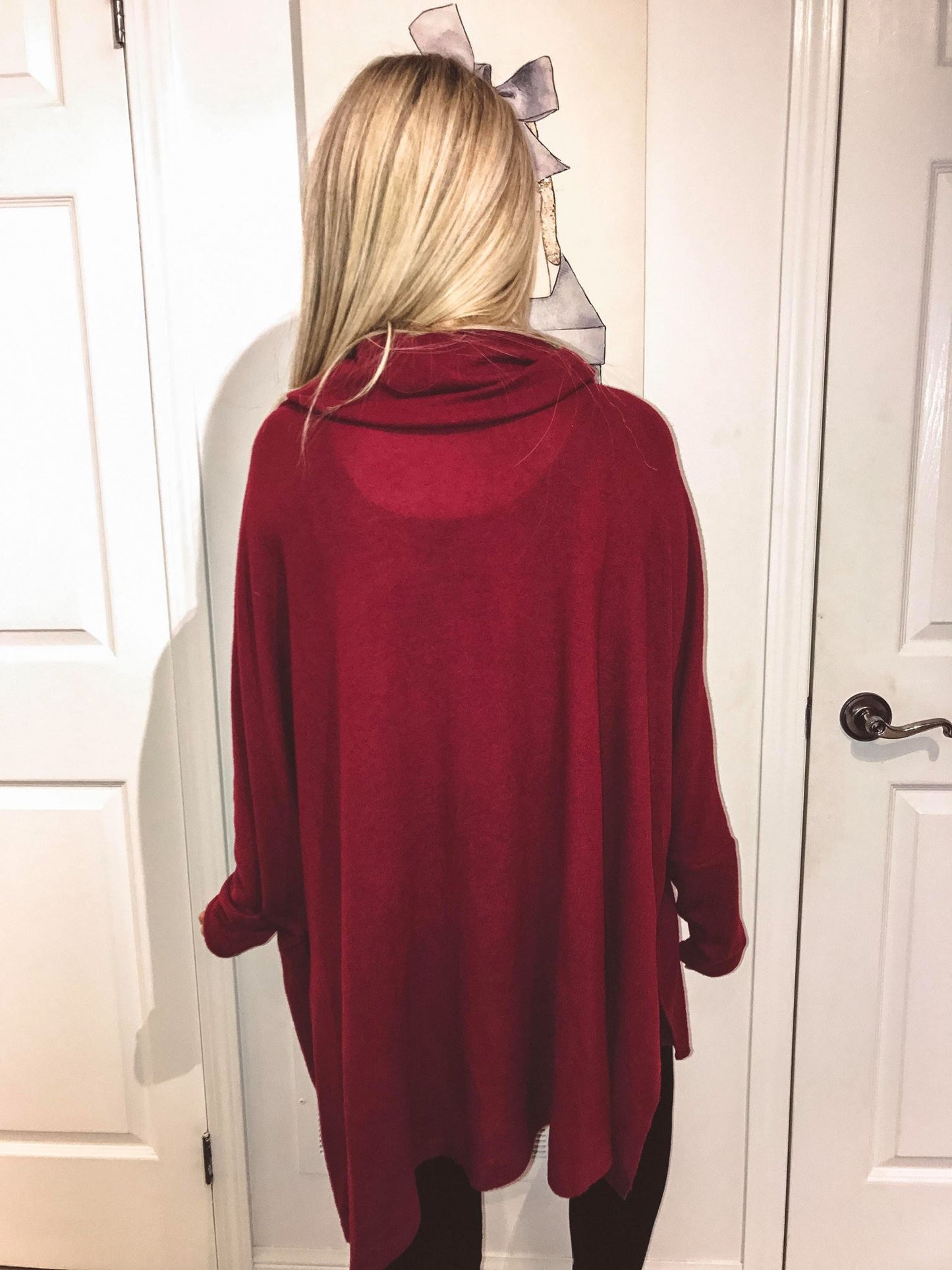 Burgundy Soft Boho Turtleneck Top