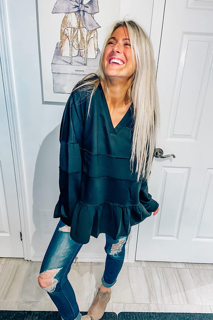 The Classy Black Sandy Sweater- Promo