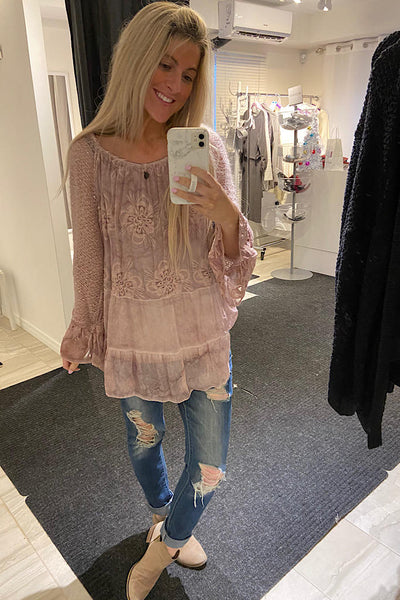 Pink Italian Sweater Blouse
