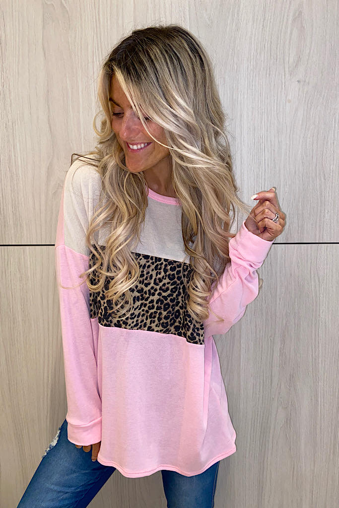 Baby Pink Leopard Top
