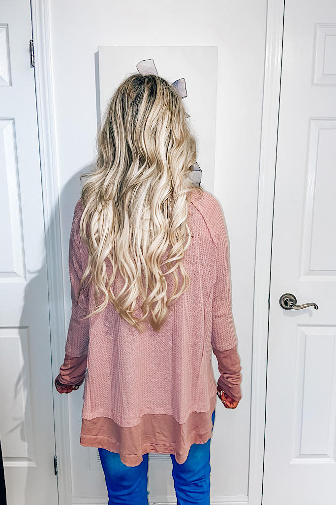 Dusty Pink Raw Edge Waffle With Beautiful Contrast-Restocked