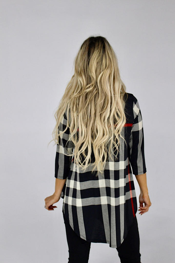 Black Plaid Babydoll Shirt